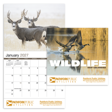 Wildlife Appointment Wall Calendar - Stapled